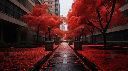 season red autumn backgroundの素材