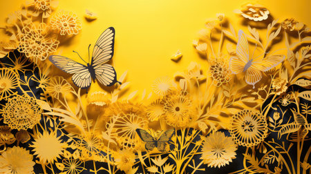 vintage paper yellow backgroundの素材