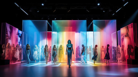 runway presentation fashion backgroundの素材