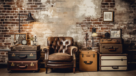 retro vintage home backgroundの素材