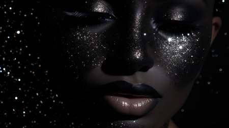 night black glitter backgroundの素材