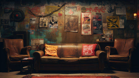 vintage interior grunge backgroundの素材