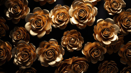elegant golden roses backgroundの素材
