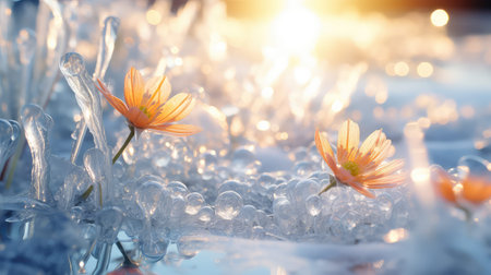 cold spring ice backgroundの素材