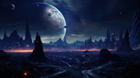 technology dark futuristic backgroundの素材