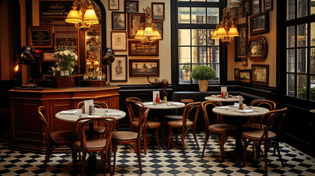 classic vintage restaurant backgroundの素材