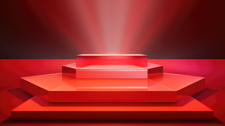 illuminated bright podium backgroundの素材