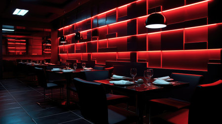 cozy dark restaurant backgroundの素材