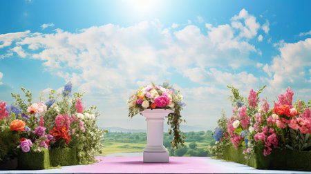 champion podium summer backgroundの素材