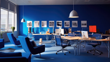 corporate blue office backgroundの素材