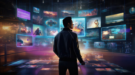 internet tech digital backgroundの素材