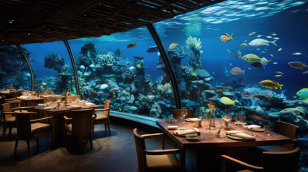 ambiance view restaurant backgroundの素材