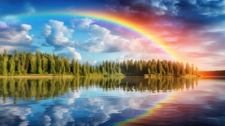 vibrant bright rainbow backgroundの素材