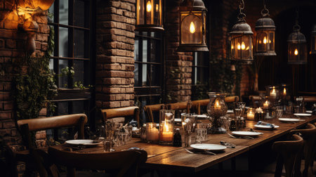 dining table restaurant backgroundの素材