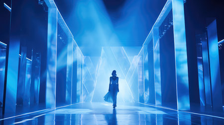 chic blue fashion backgroundの素材