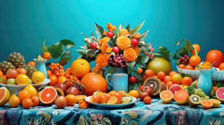 colorful bright table backgroundの素材
