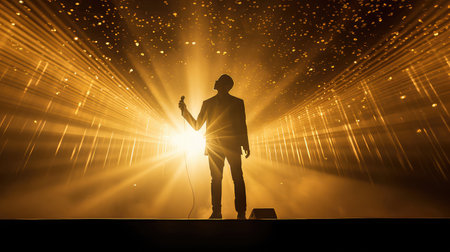 performance stage gold backgroundの素材