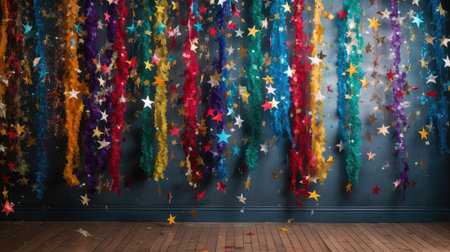 colorful confetti stars backgroundの素材