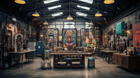 equipment showroom industrial backgroundの素材