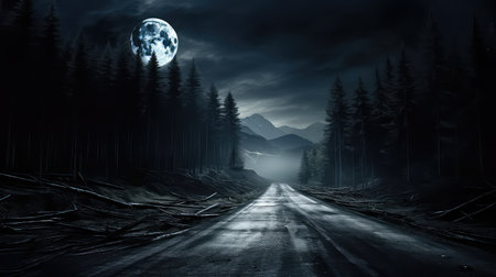 lights night road backgroundの素材