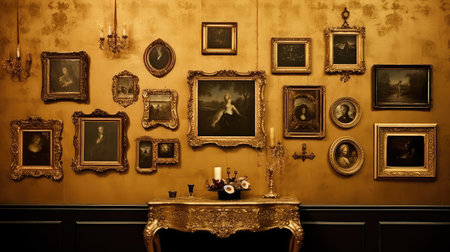 metallic wall gold backgroundの素材