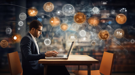 media communication digital backgroundの素材