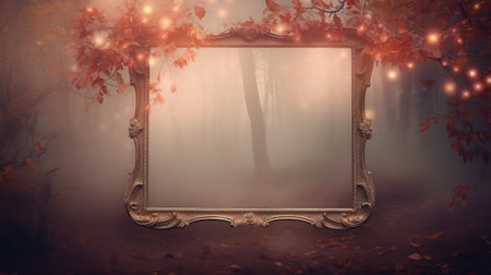 leaves frame autumn backgroundの素材