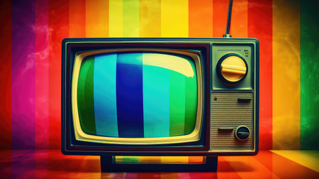 retro vintage rainbow backgroundの素材