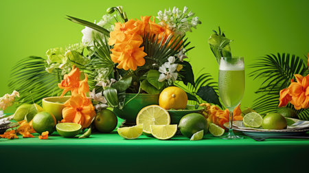 colorful bright table backgroundの素材