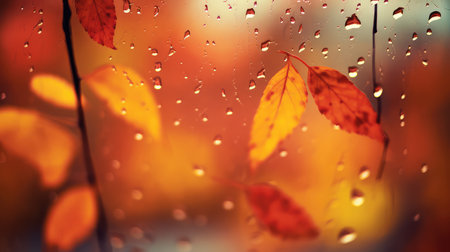 leaves blur autumn backgroundの素材