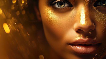 metallic reflection gold backgroundの素材