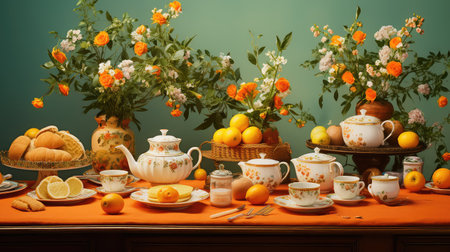 colorful bright table backgroundの素材