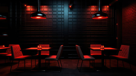 dim dark restaurant backgroundの素材