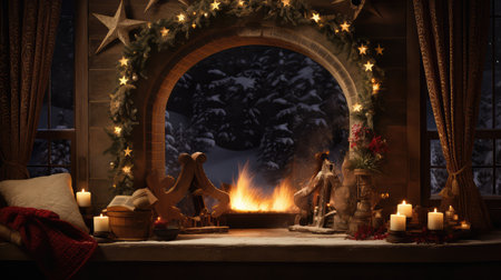 festive holiday stars backgroundの素材