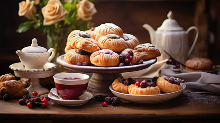 office desk food backgroundの素材