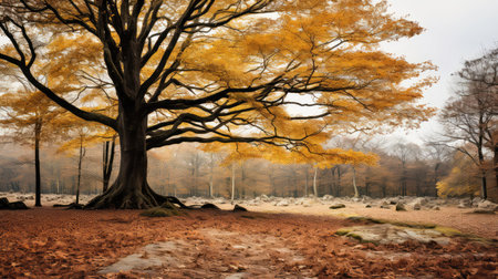 trees forest autumn backgroundの素材