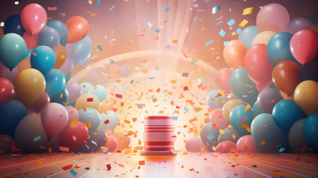 festive confetti award backgroundの素材