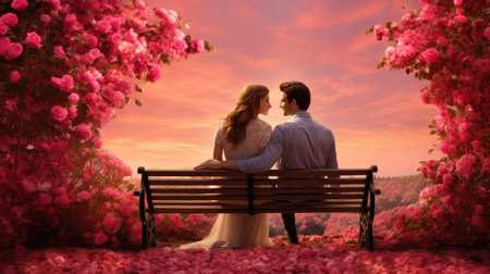 affection romance roses backgroundの素材