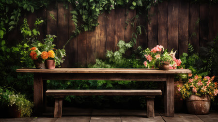 farmhouse table rustic backgroundの素材