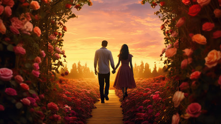 passion romance roses backgroundの素材