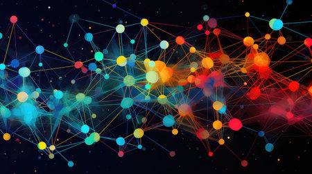 technology network shapes backgroundの素材