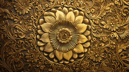 metallic golden ornament backgroundの素材