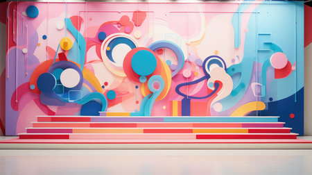 audience room podium backgroundの素材