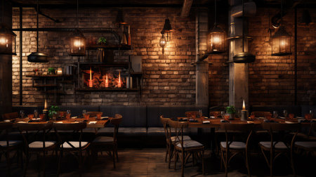 shadow dark restaurant backgroundの素材