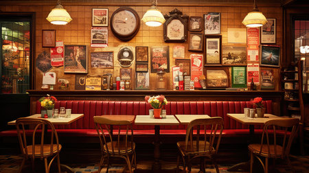 classic vintage restaurant backgroundの素材