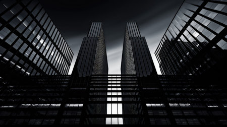 urban black architecture backgroundの素材