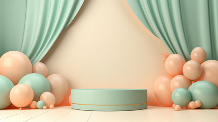 soft pastel podium backgroundの素材