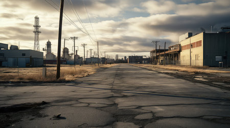 decayed empty industrial backgroundの素材