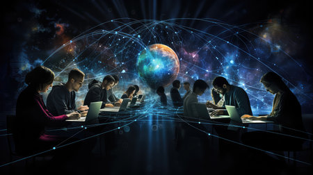 online cyber internet backgroundの素材