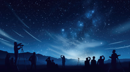 telescope star party backgroundの素材